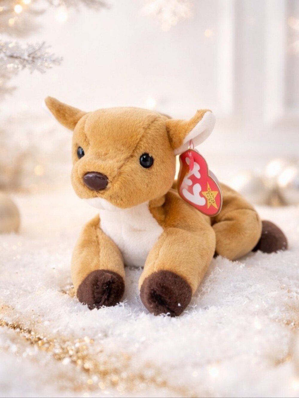 "Whisper" Vintage Original Ty Beanie Babies Fawn with tag